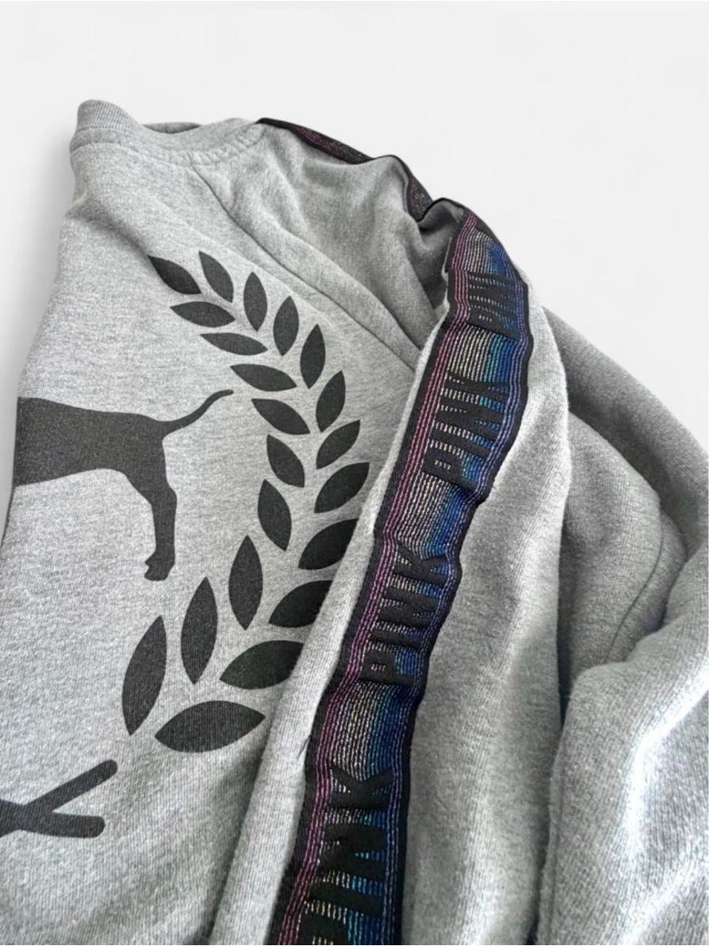 Victoria's Secret VS Pink Gray Sweatshirt size XS Grey Rainbow Y2K Vintage